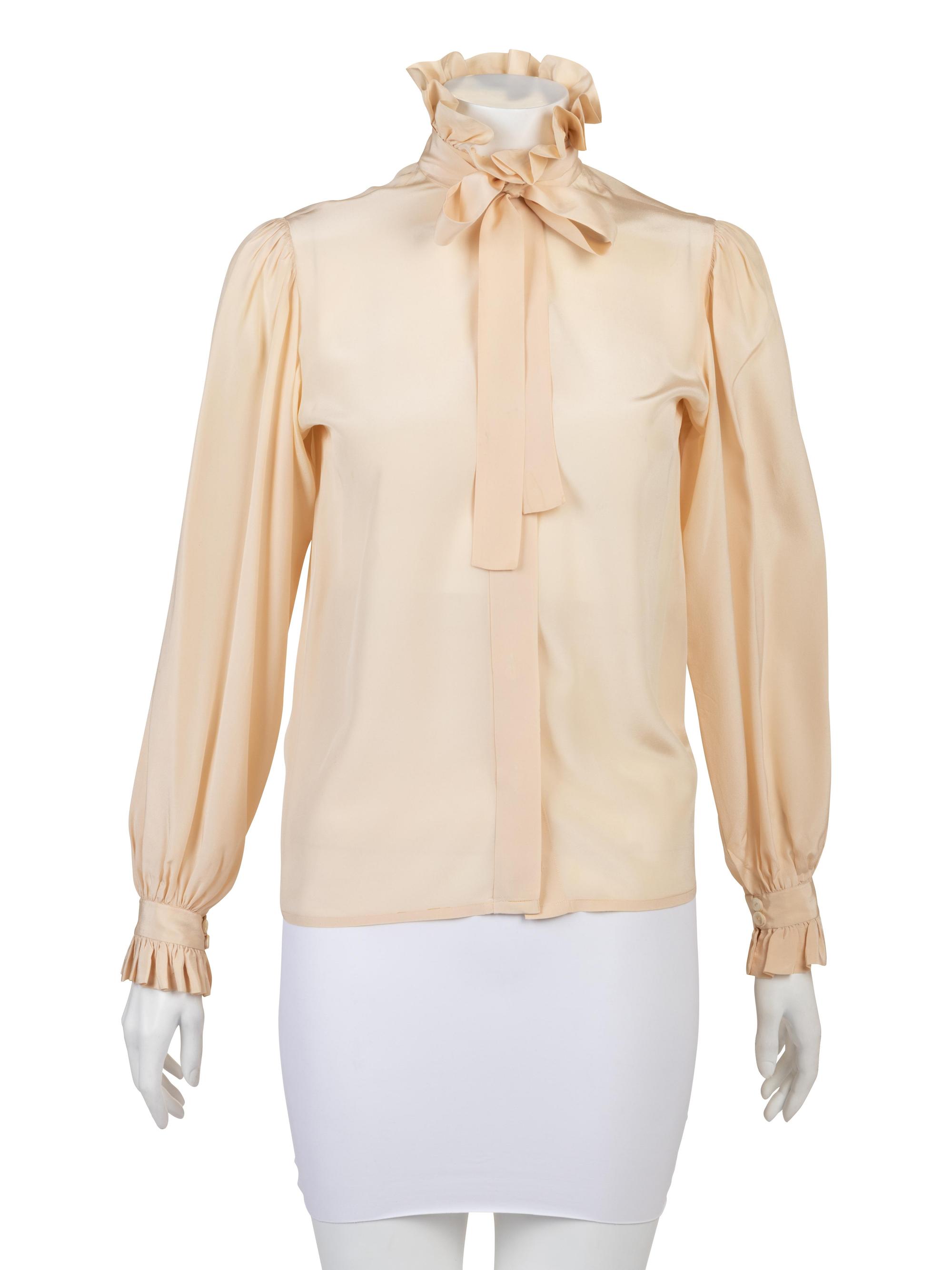 Three Vintage Designer Blouses, 1970-90s: Two Yves Saint Laurent & One Jean Halm