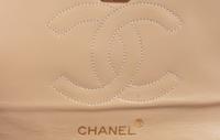 Chanel Cream Quilted Double Flap Bag with Mademoiselle Chain, 1980's