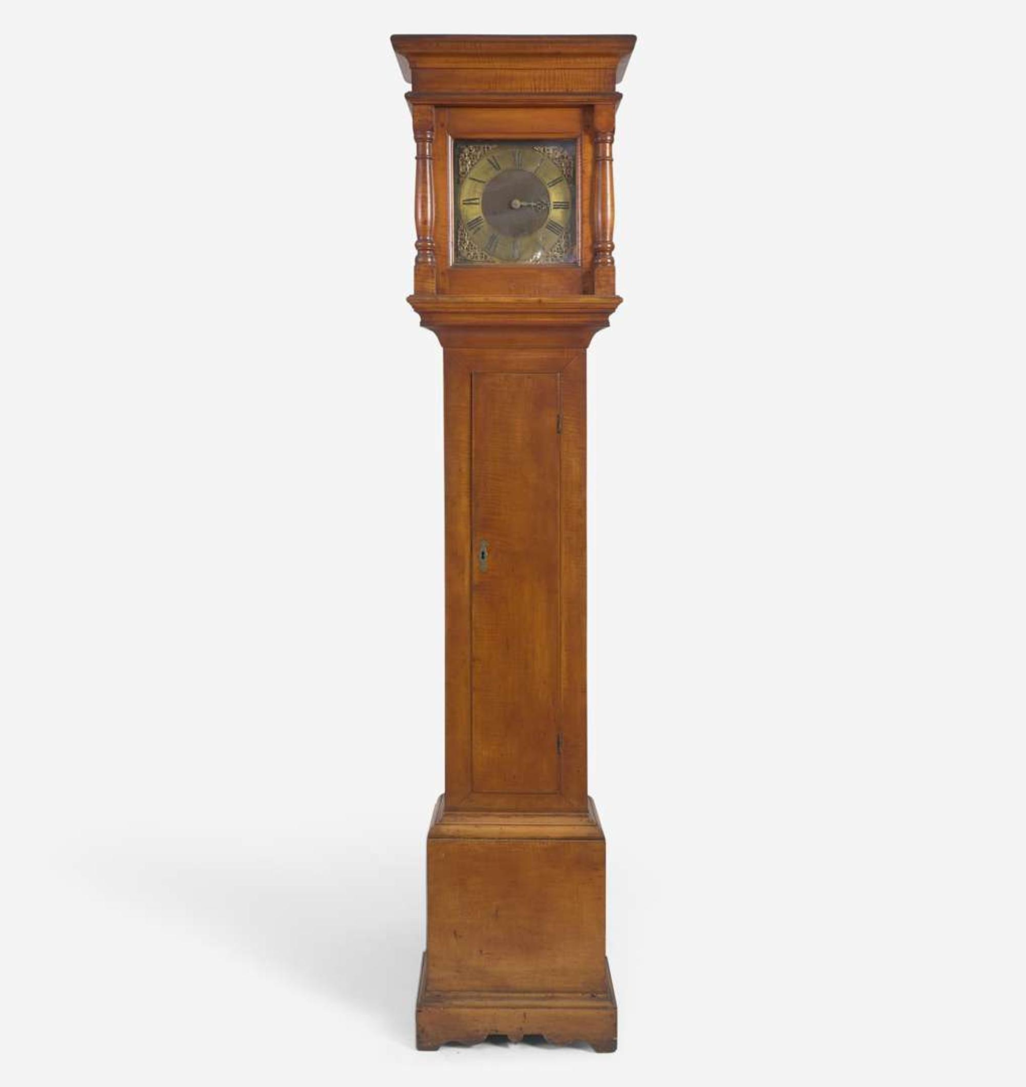 A Queen Anne carved maple tall case clock Works by Thomas Crow (active c. 1770-1824), Wilmington, DE, the case possibly Chester County, PA, circa 1770