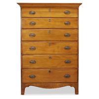Federal maple tall chest New England, circa 1800