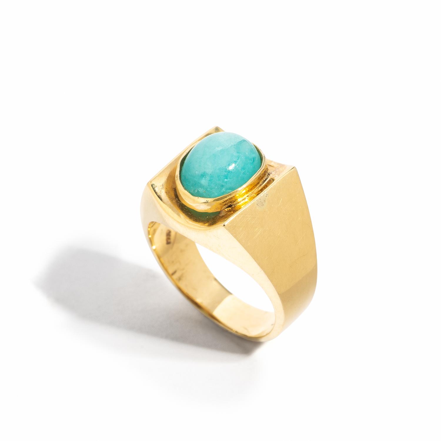 YELLOW GOLD AND TOURMALINE RING