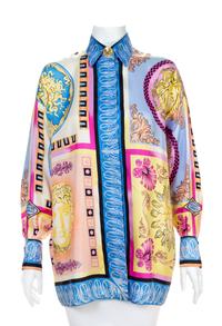 A Gianni Versace Silk Print Shirt, Size 38.