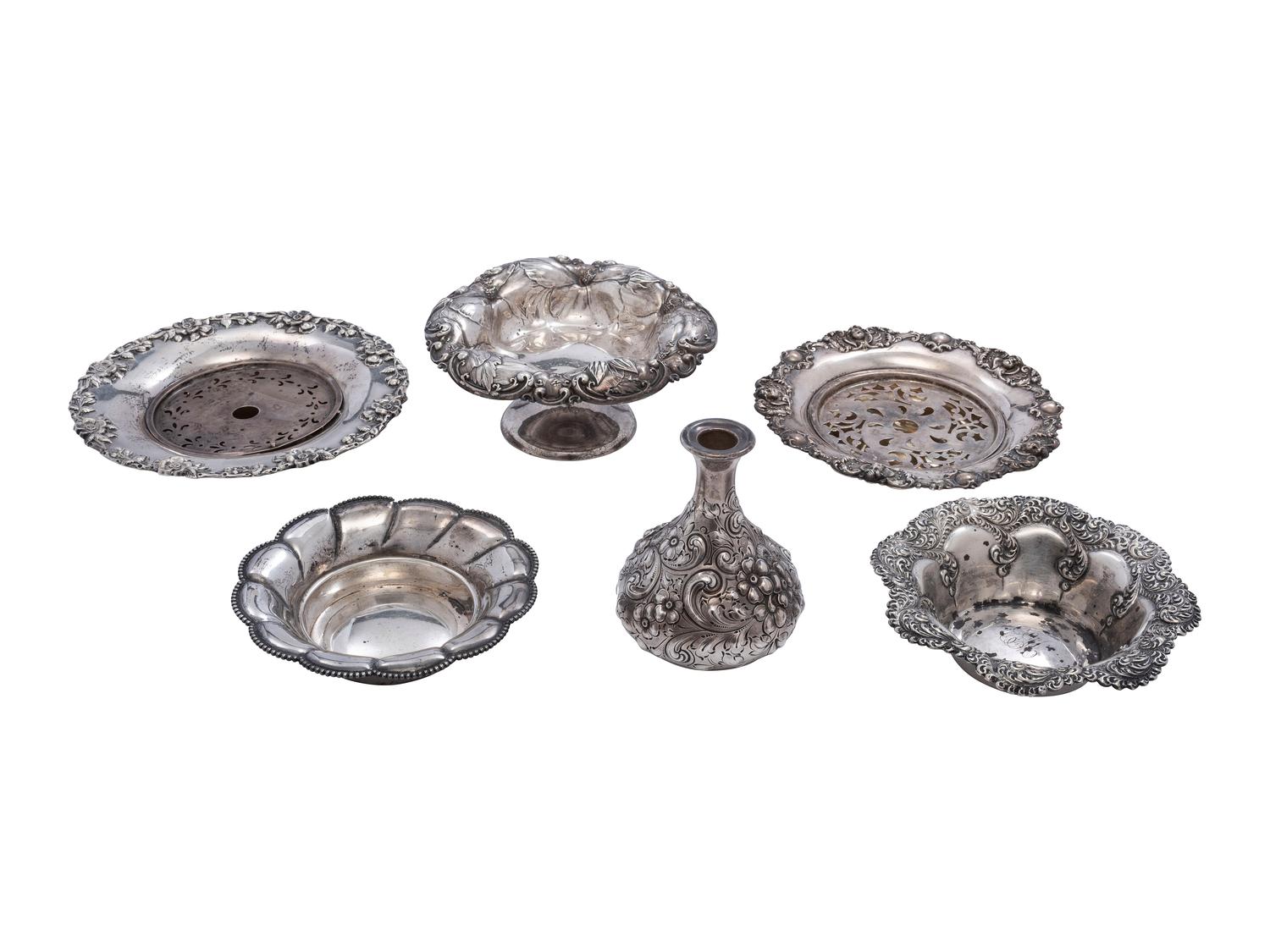 Six American Silver Table Wares