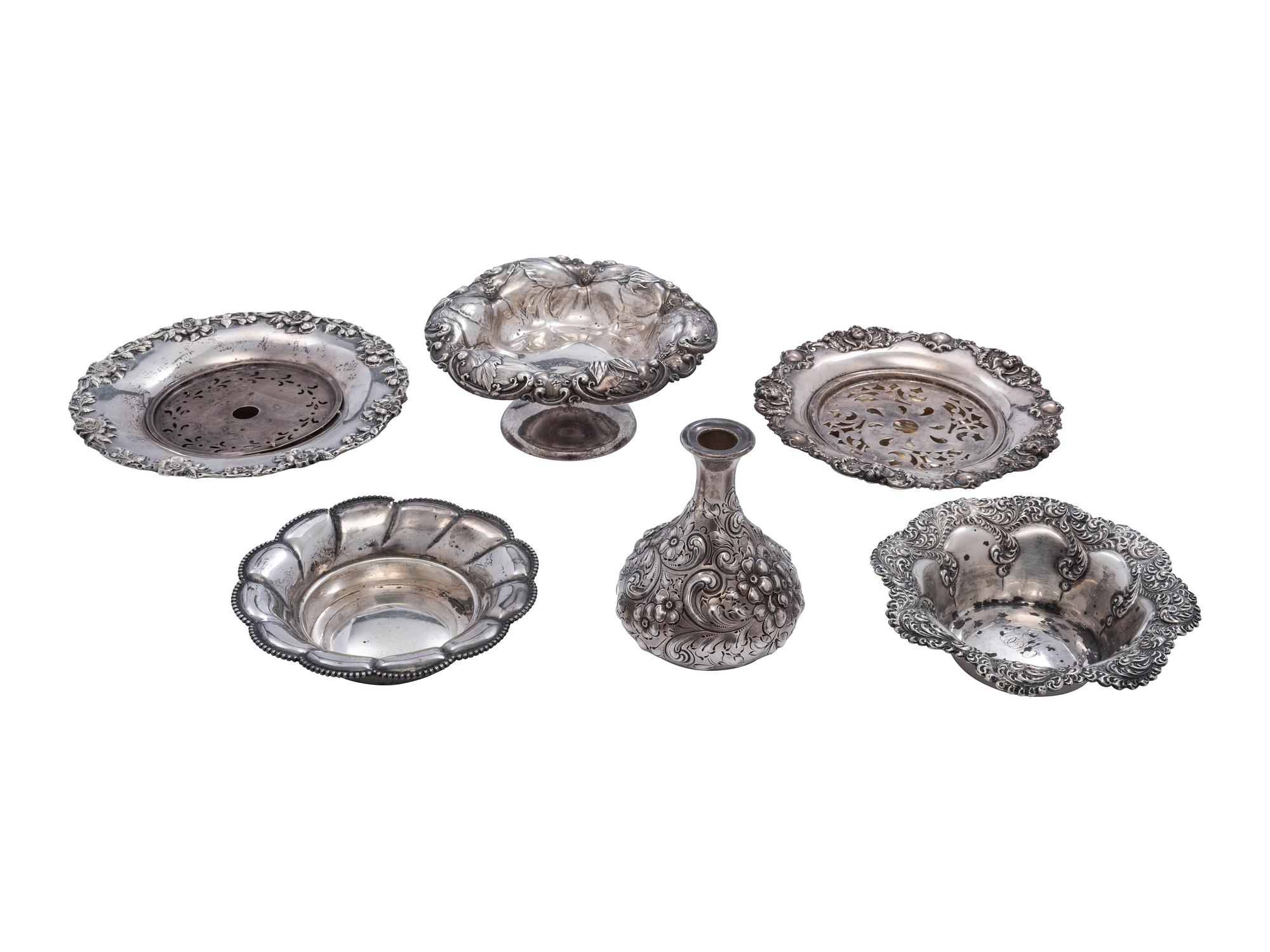 Six American Silver Table Wares