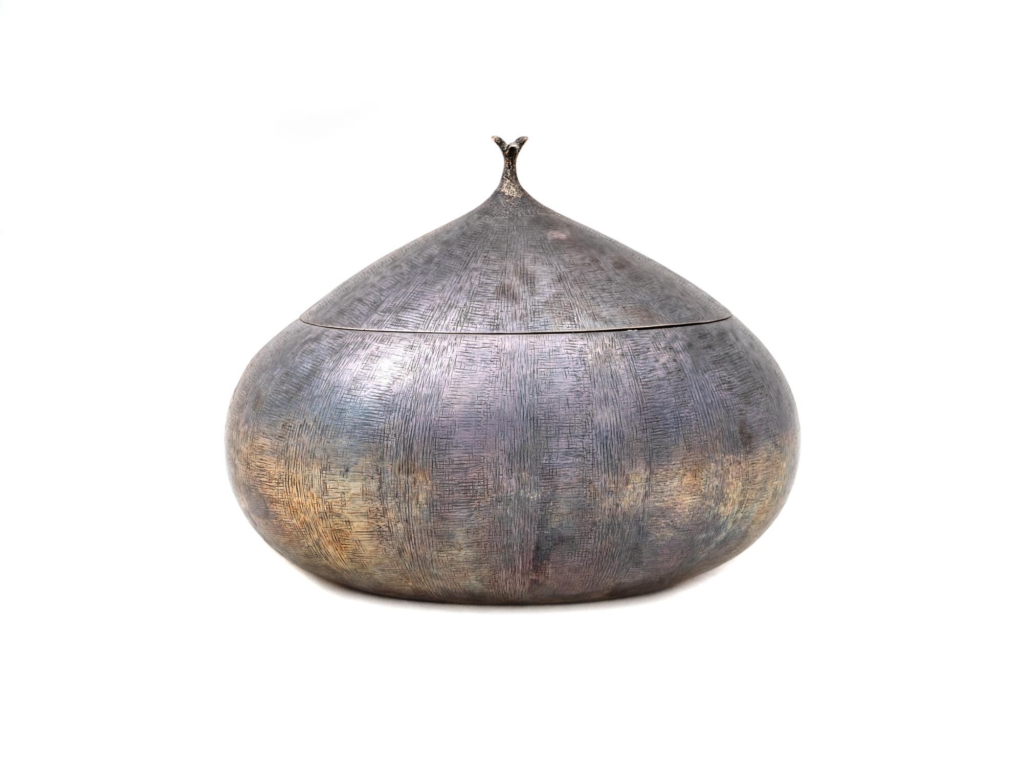 A Buccellati Silver Chestnut Box