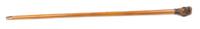 An American Carved Wood Glove Holder Cane, Length overall 35 1/2 inches.