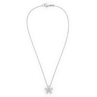 Diamond and White Gold Flower Necklace