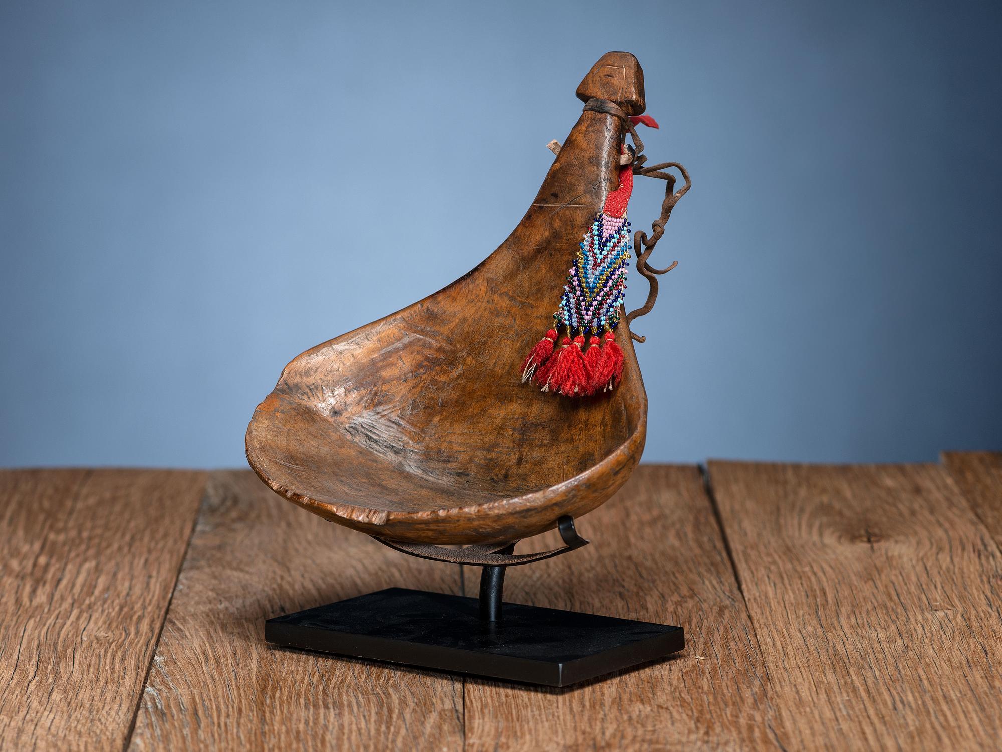 Western Great Lakes Maple Ladle, with Turtle Effigy