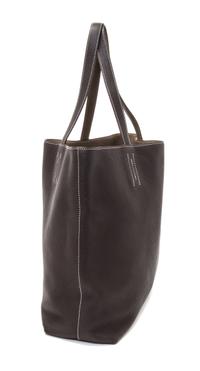 An Hermes Etoupe/Dark Brown 45cm Taurillon Clemence Double Sens Tote, 17.5" x 15.5" x 5".