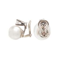CULTURED PEARL AND DIAMOND EARCLIPS