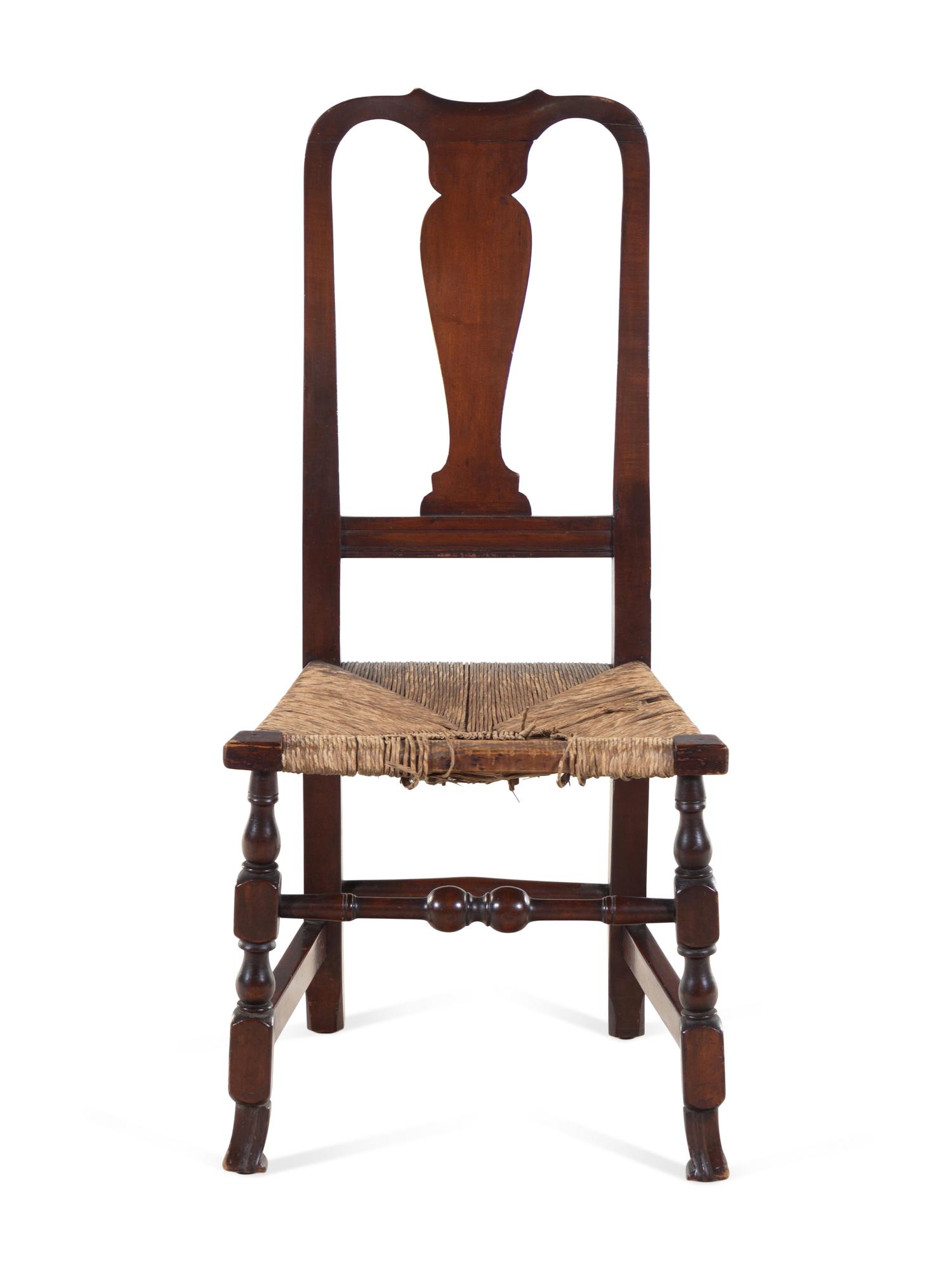 A William and Mary Style Walnut Side Chair