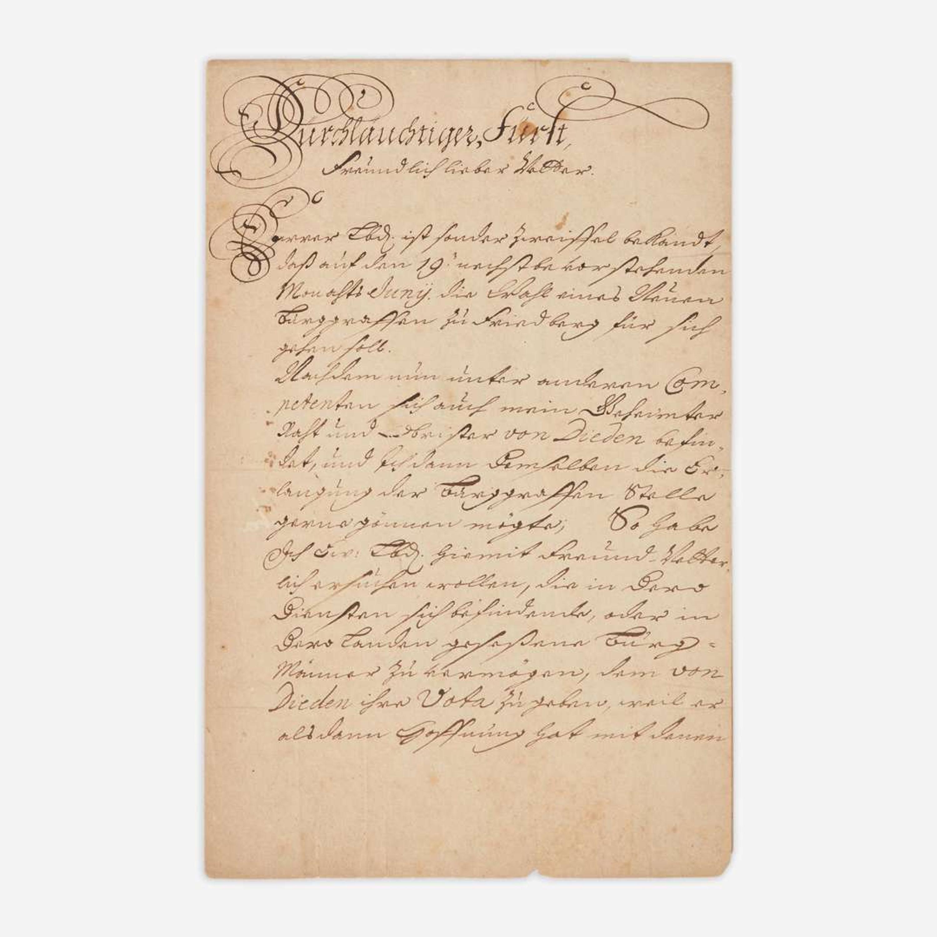 [Autographs & Manuscripts] [George I] Ludwig, Georg Manuscript Letter, signed