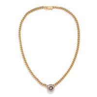 DIAMOND AND SYNTHETIC RUBY NECKLACE