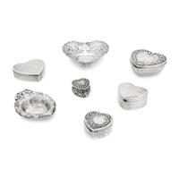 A Collection of American Silver Heart-Form Articles