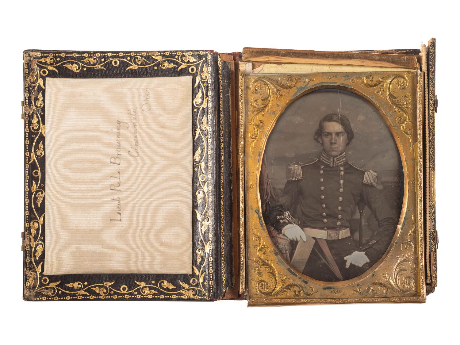 [MILITARIA]. Half plate daguerreotype of US Marine Corps Officer, Lieutenant R.L. Browning. Ca 1852-1853.