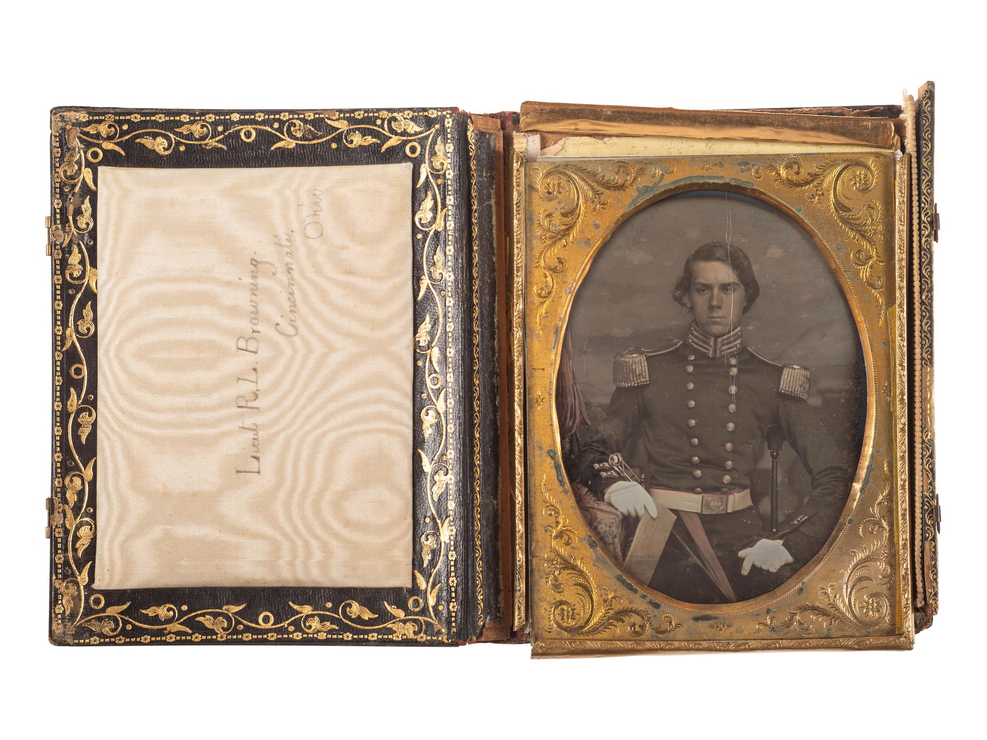 [MILITARIA]. Half plate daguerreotype of US Marine Corps Officer, Lieutenant R.L. Browning. Ca 1852-1853.