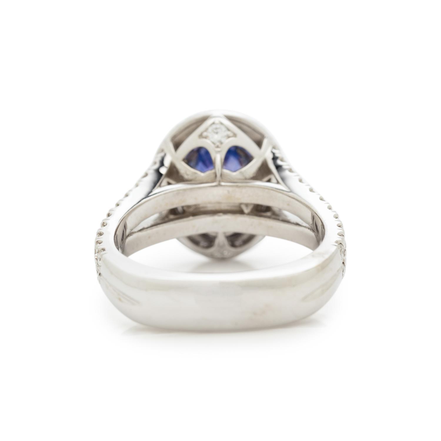 COLOR CHANGE SAPPHIRE AND DIAMOND RING