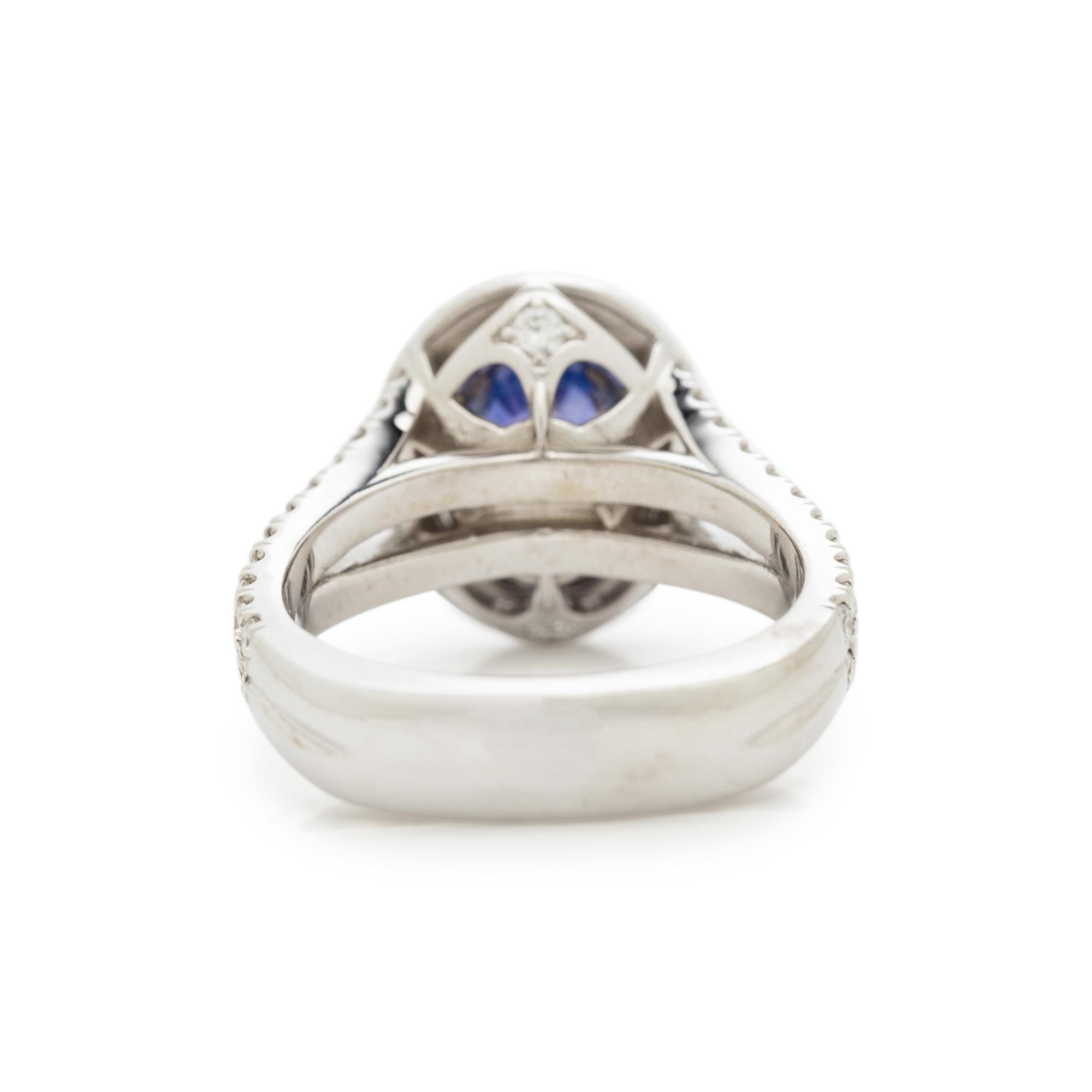 COLOR CHANGE SAPPHIRE AND DIAMOND RING