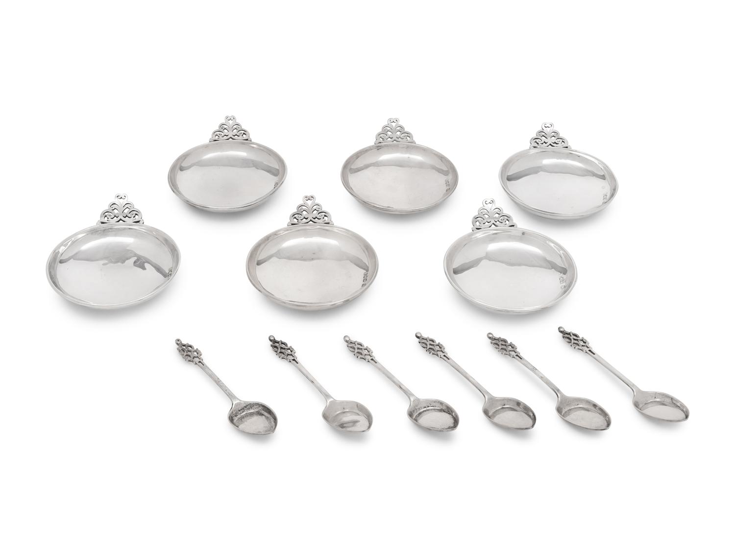 A Cased Victorian Silver Ice Cream Set