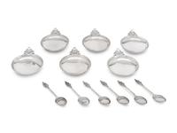 A Cased Victorian Silver Ice Cream Set