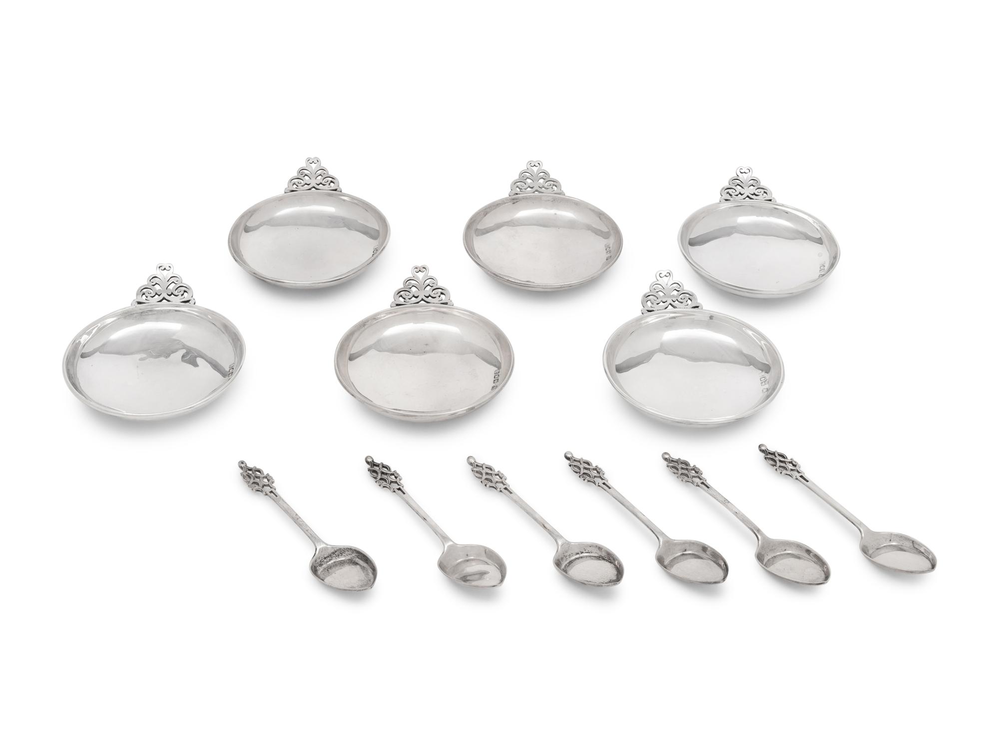 A Cased Victorian Silver Ice Cream Set