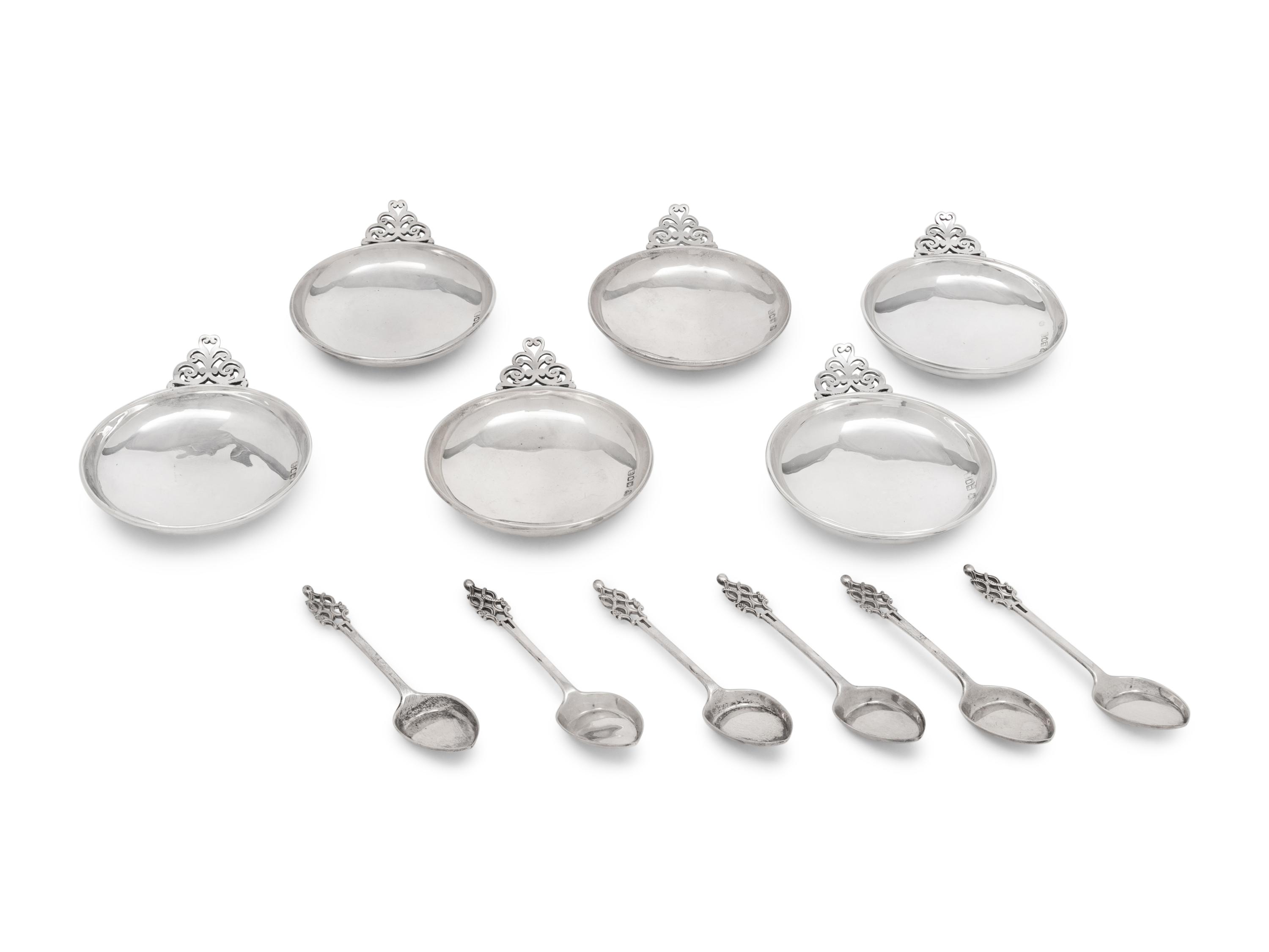 A Cased Victorian Silver Ice Cream Set