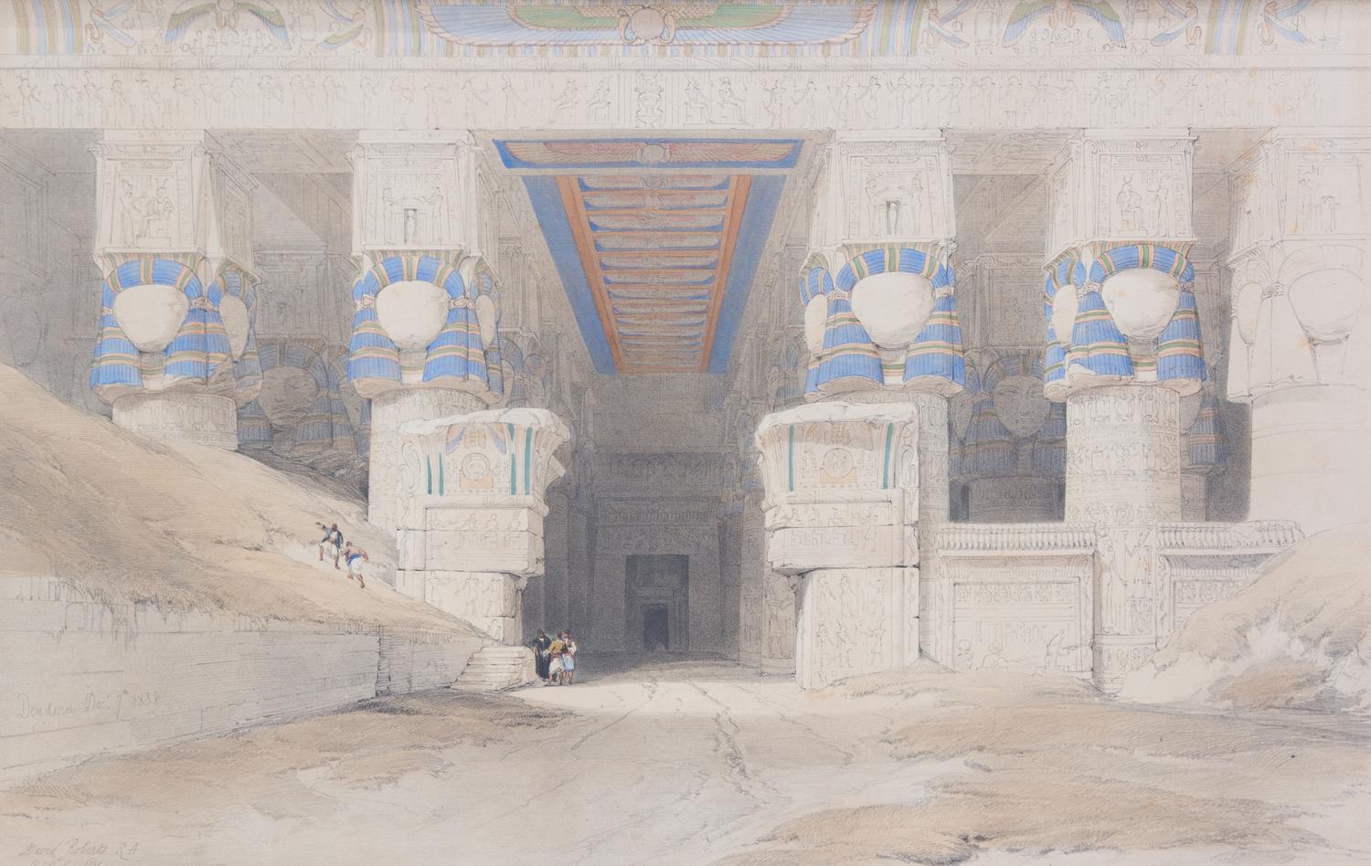 David Roberts, (British, 1796-1864), Karnac, Temple of Aboo Simbel, Dendera, El Kasne and Temple of Baalbec (five works)