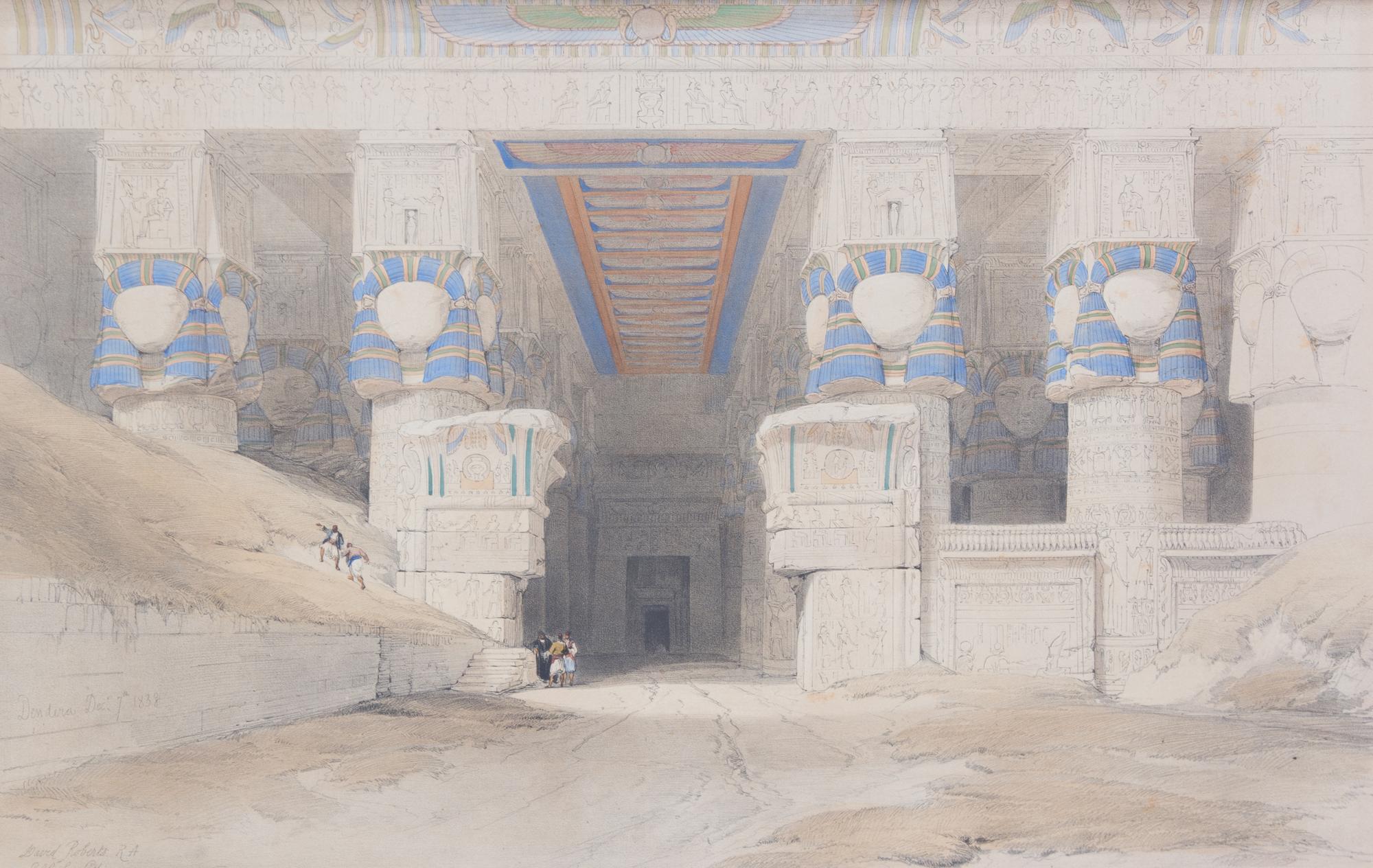David Roberts, (British, 1796-1864), Karnac, Temple of Aboo Simbel, Dendera, El Kasne and Temple of Baalbec (five works)