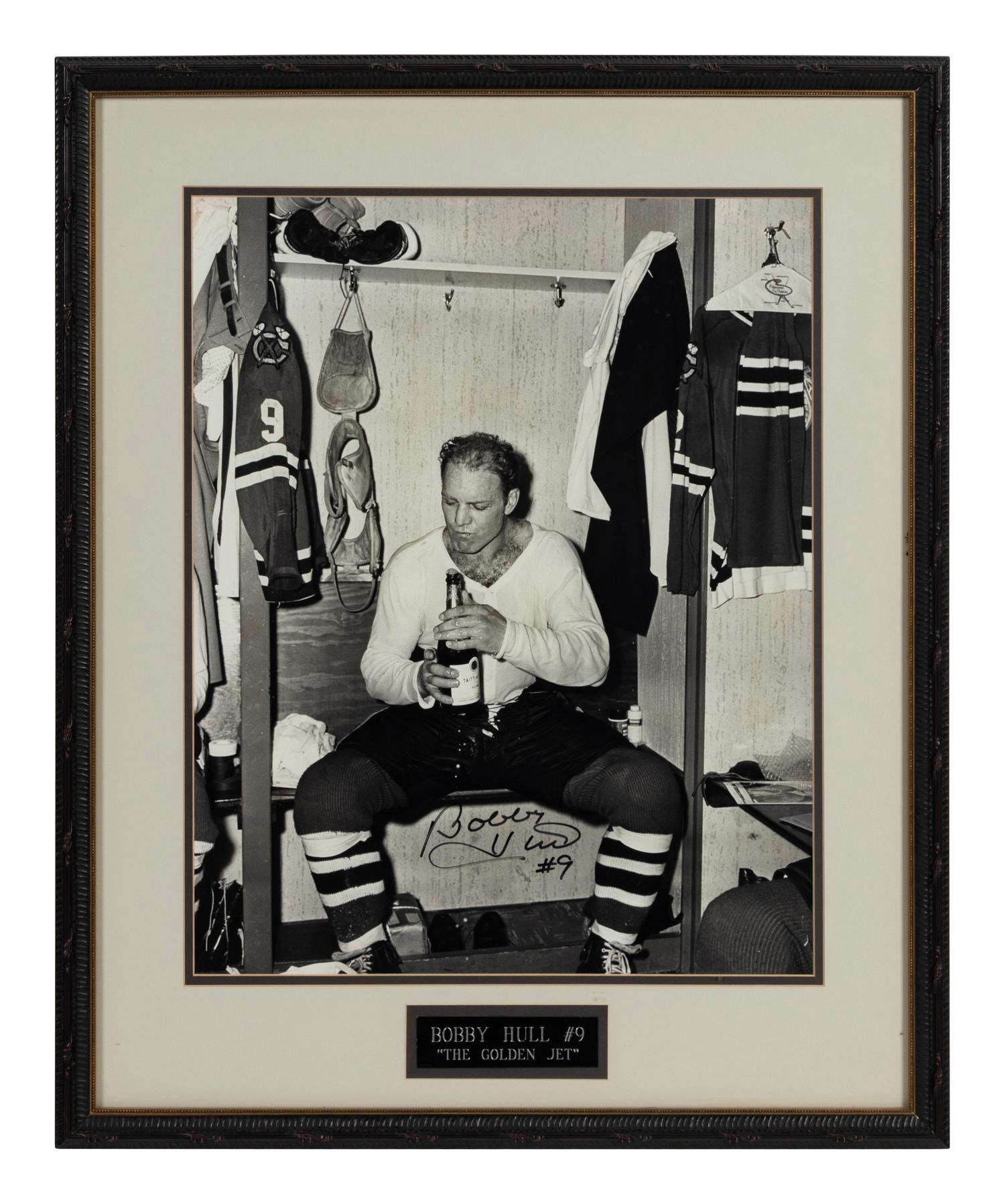 A Bobby Hull Signed Autograph Photograph Formerly Displayed at Mike Ditka's Restaurant