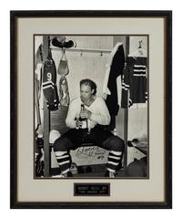 A Bobby Hull Signed Autograph Photograph Formerly Displayed at Mike Ditka's Restaurant