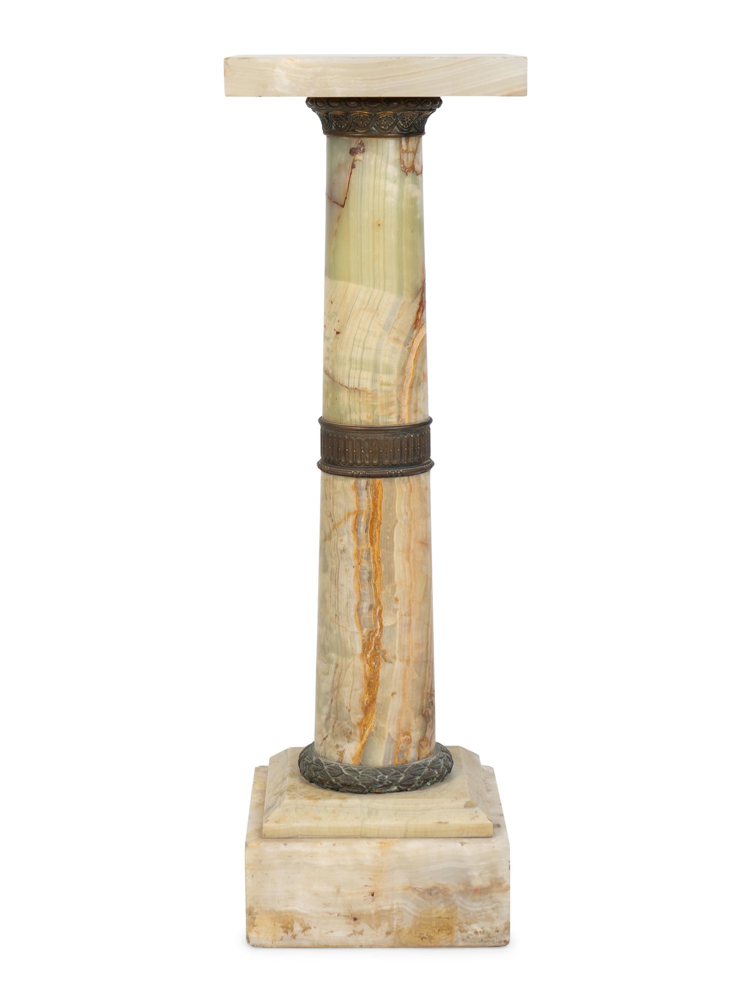 A Gilt Metal Mounted Onyx Pedestal — 19TH CENTURY