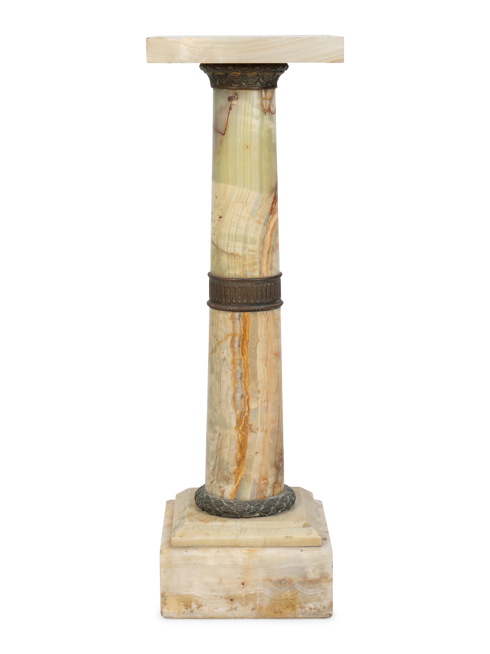 A Gilt Metal Mounted Onyx Pedestal — 19TH CENTURY