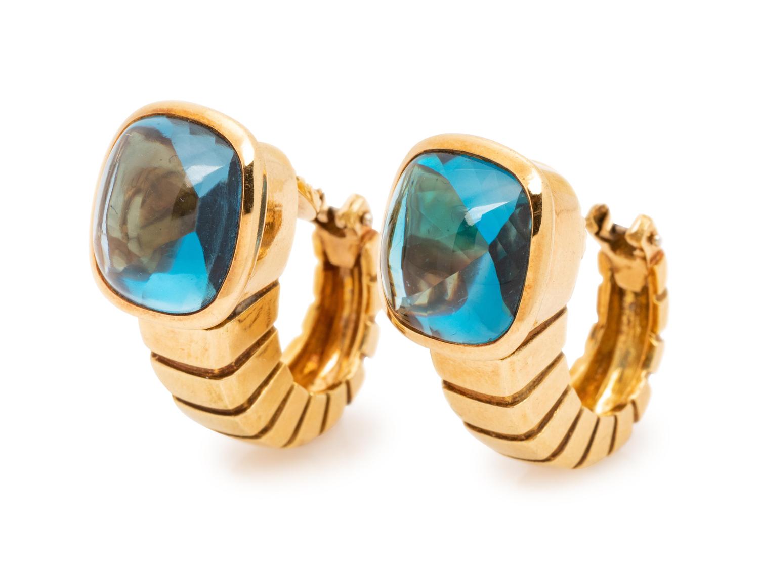 Van Cleef & Arpels, Blue Topaz Earclips
