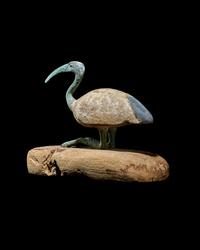 An Egyptian Wood and Bronze Ibis