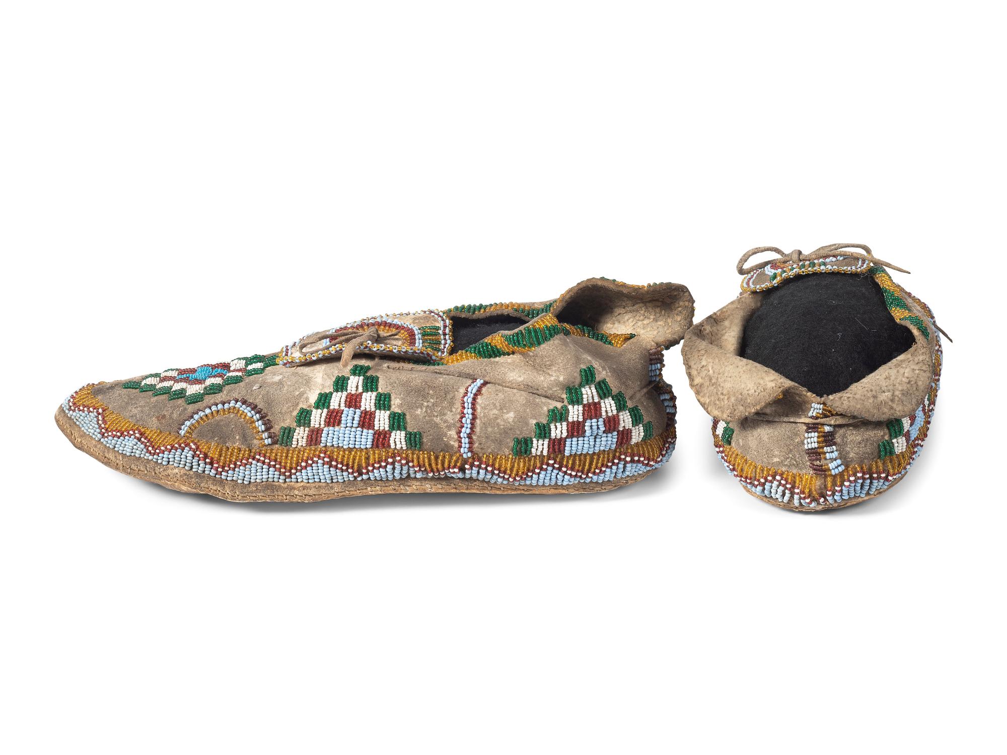 Apache Beaded Hide Moccasins