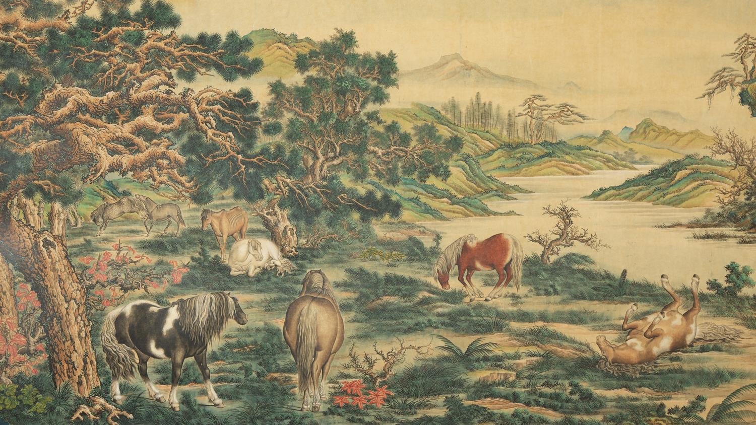 A Chinese Painting on Paper After Lang Shining
