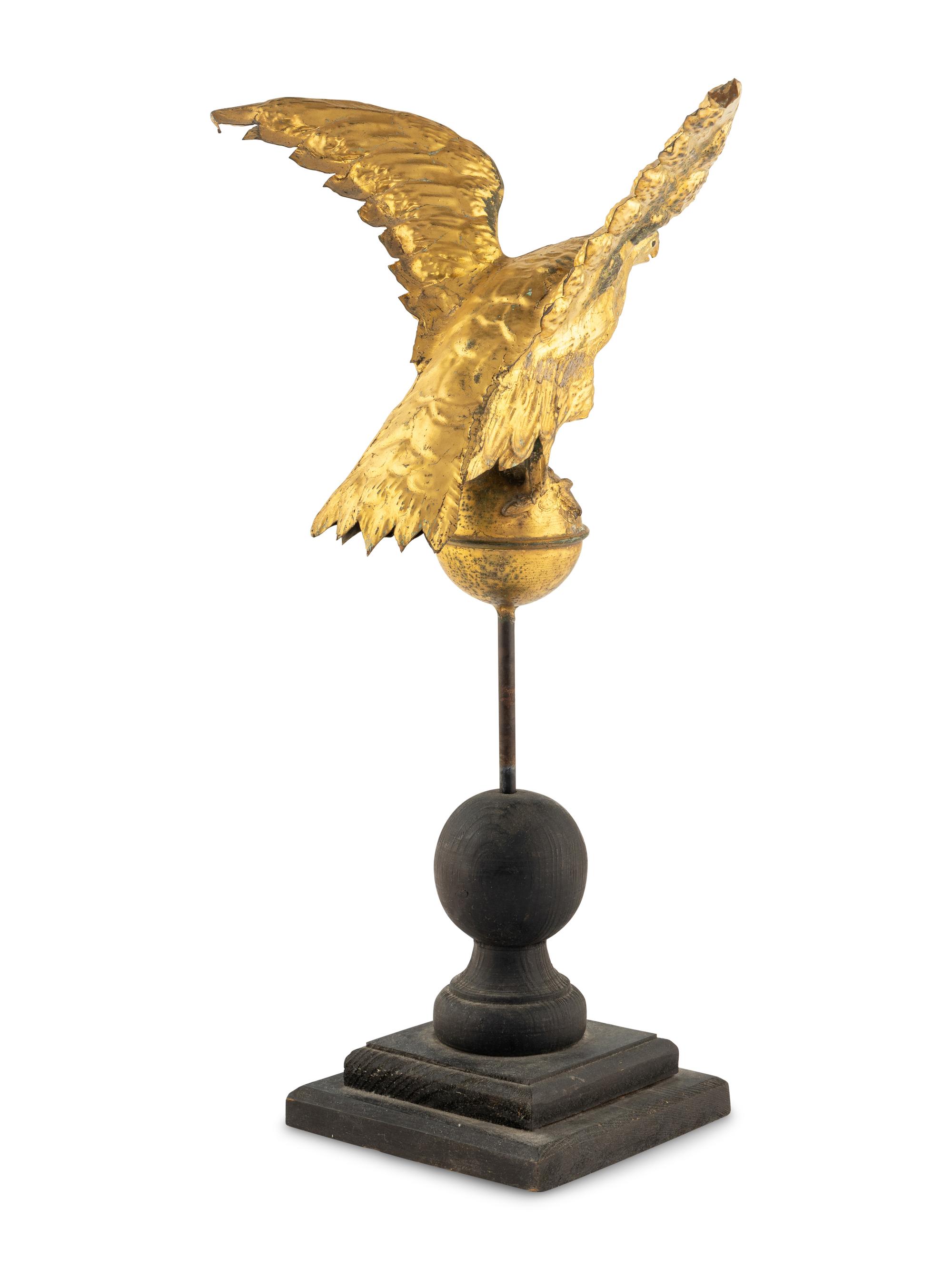 A Molded and Parcel Gilt Eagle Weathervane