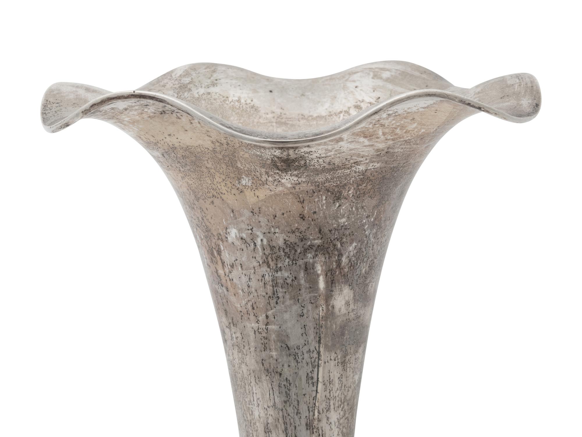 A Shreve & Co. Silver Trumpet Vase