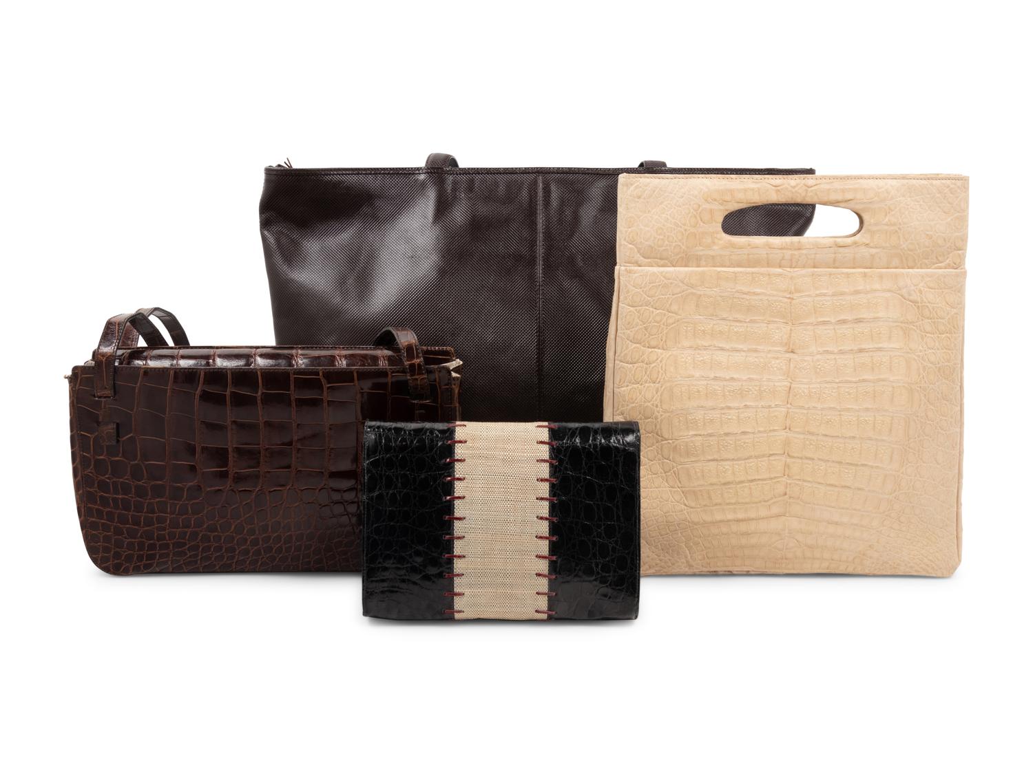 Four Exotic Skin Handbags: One Nancy Gonzalez, One Helene, One Tardini, One Bottega Veneta