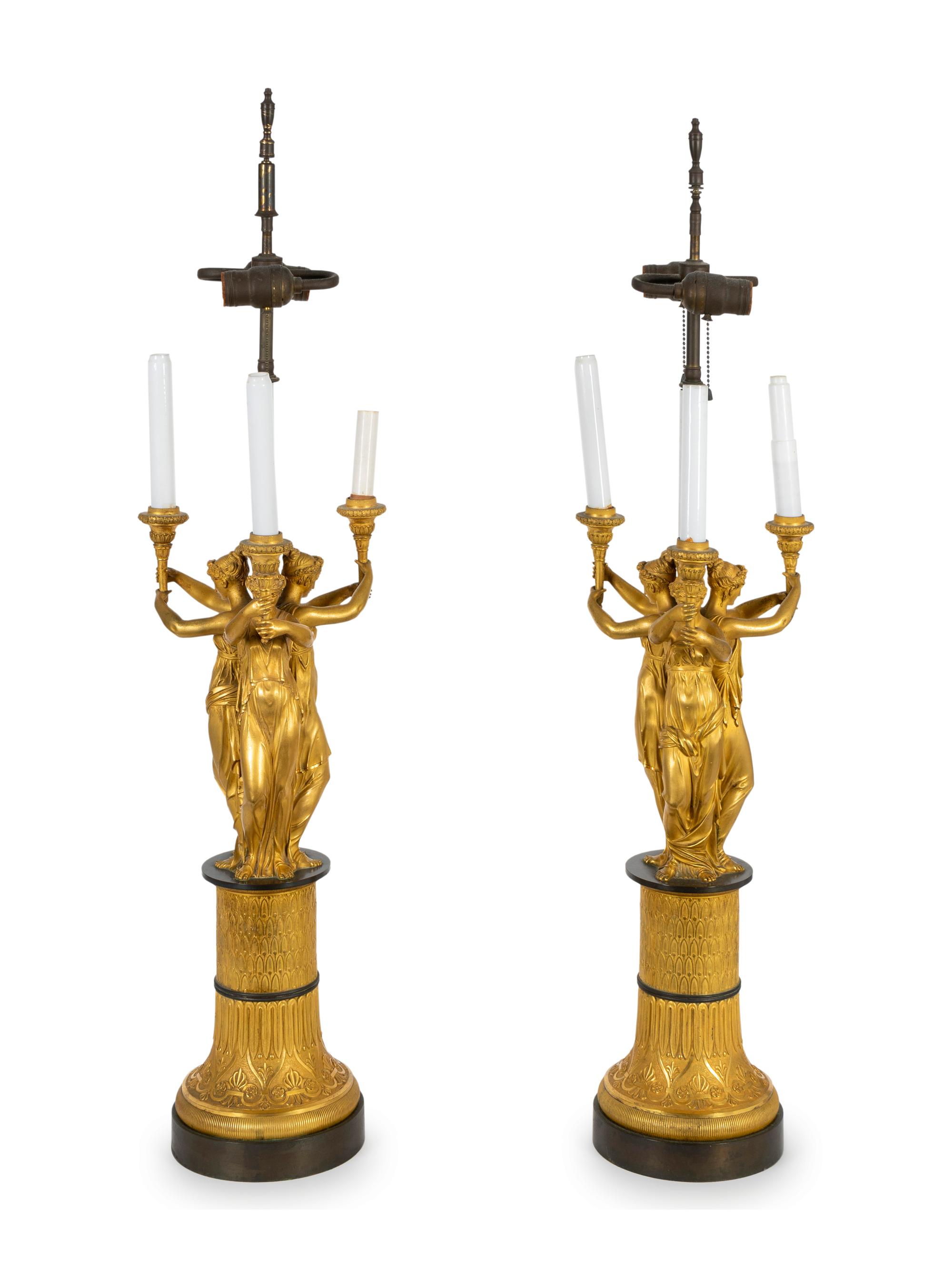 A Pair of Gilt Bronze Candelabra After Thomire — LATE 19TH/EARLY 20TH CENTURY