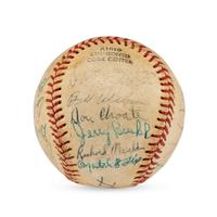 A 1961 Portland Beavers Team Signed Autograph Baseball Featuring Satchel Paige (Beckett Authentication Services Letter of Authenticity)