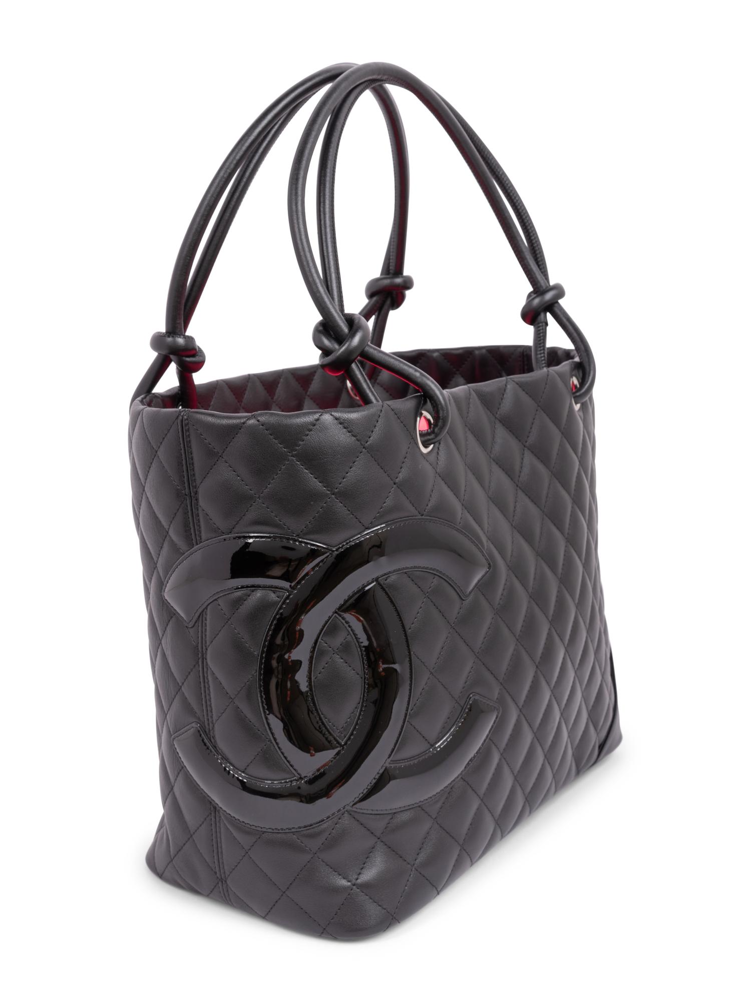 Chanel Black Quilted Leather Cambon Tote 2005-06