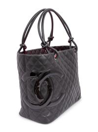 Chanel Black Quilted Leather Cambon Tote 2005-06