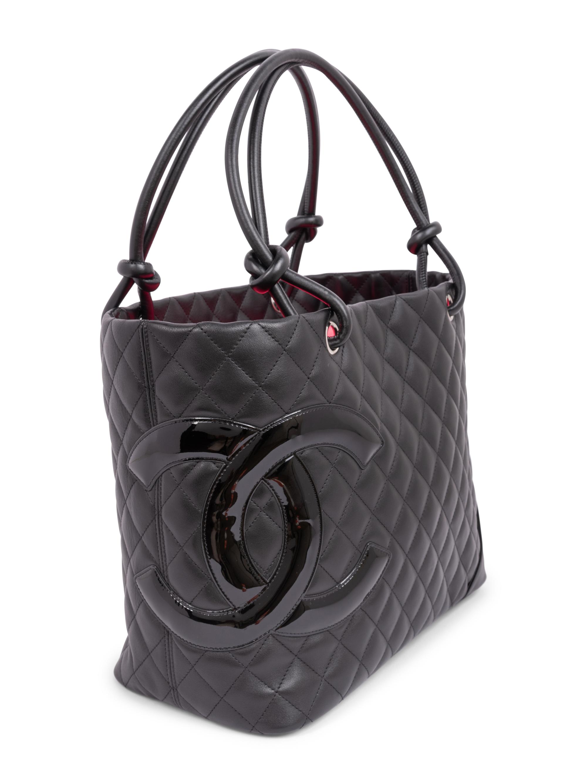 Chanel Black Quilted Leather Cambon Tote 2005-06
