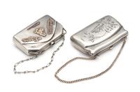 Two Russian Silver Change Purses, Moscow, Late 19th/Early 20th Century, each in the form of a purse with attached chain, one worked to