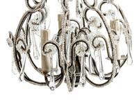 A French Beaded Cast Metal Chandelier in the Style of Maison Baguès