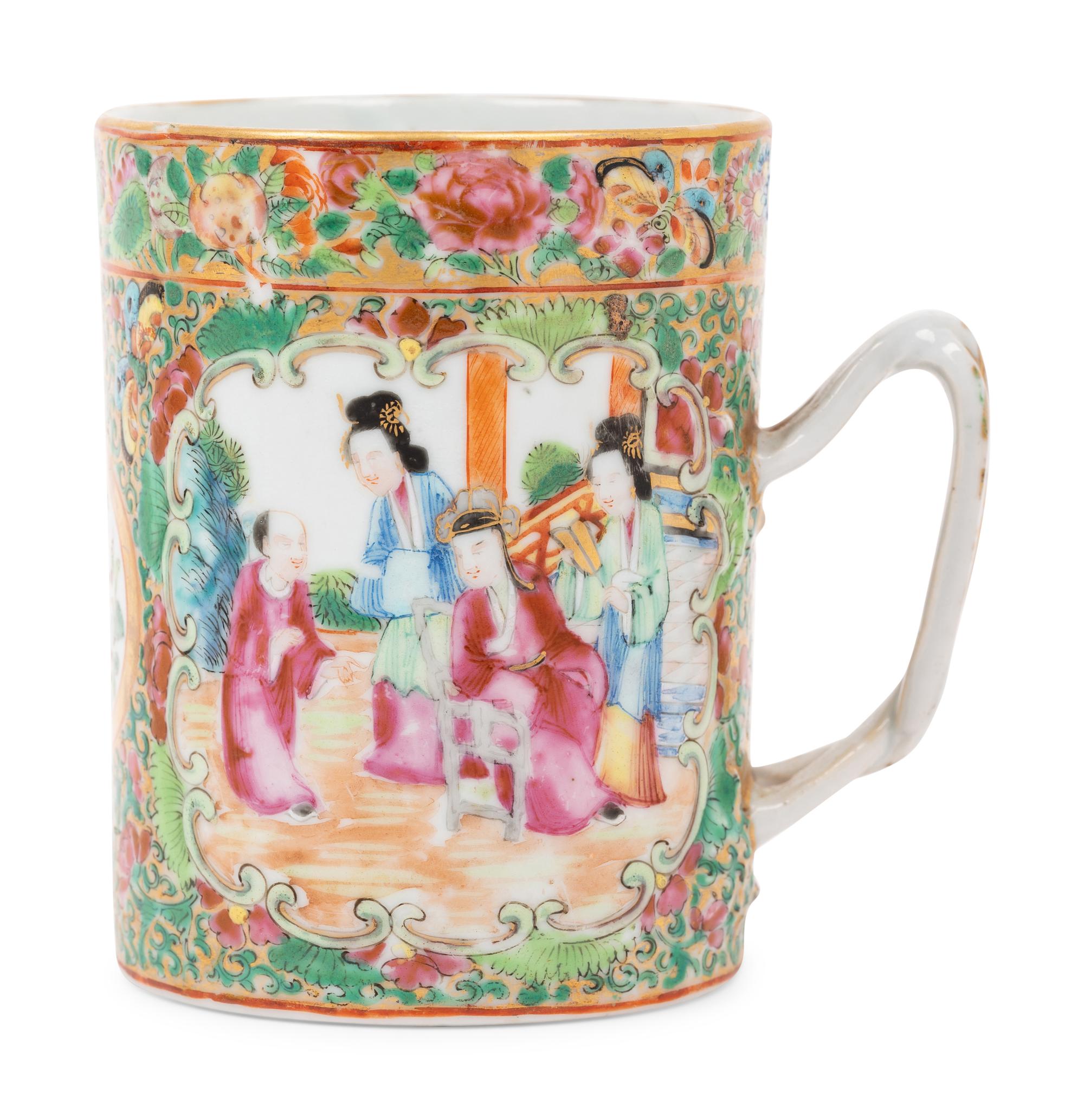 Three Chinese Rose Medallion Porcelain Articles