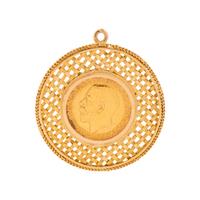 YELLOW GOLD AND BRITISH SOVEREIGN COIN PENDANT