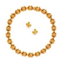 TIFFANY & CO., YELLOW GOLD 'X' SET