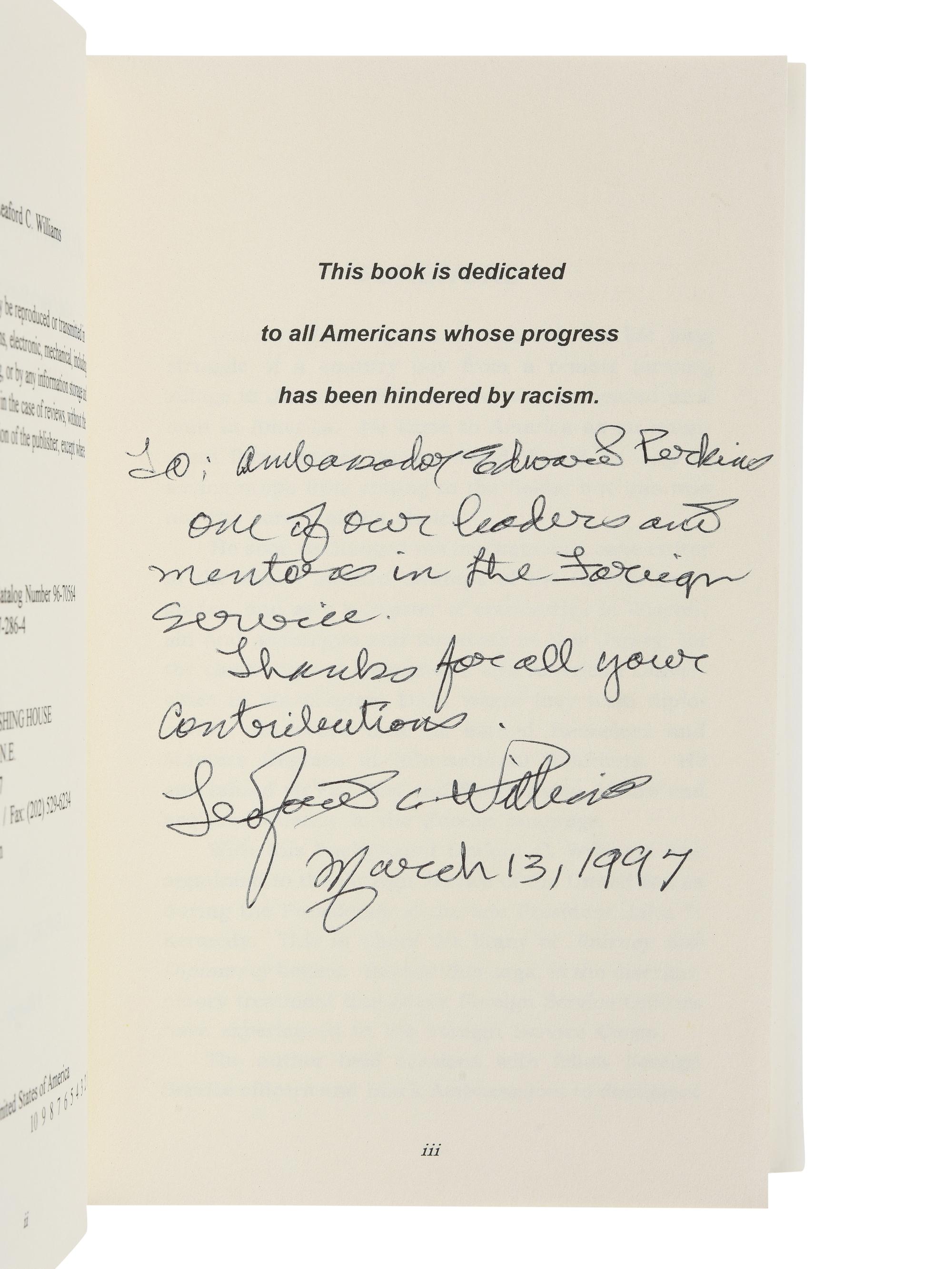 [PERKINS, Edward Joseph (1928-2020)]. A group of 23 volumes related to African and African American Biography and History, most signed or inscribed to Perkins, including: